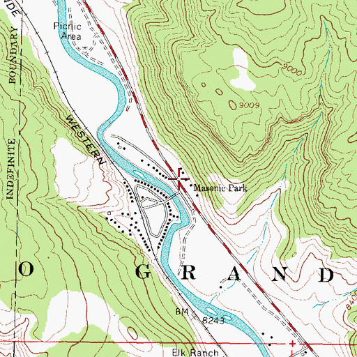 Topographic Map of Masonic Park, CO