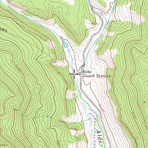 Topographic Map of Alder Guard Station, CO