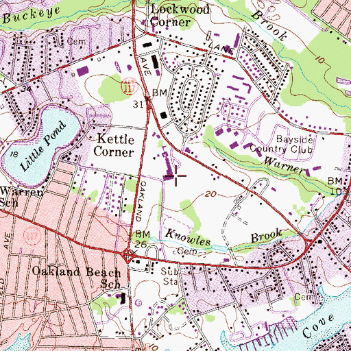 Topographic Map of Bishop Hendricken High School, RI