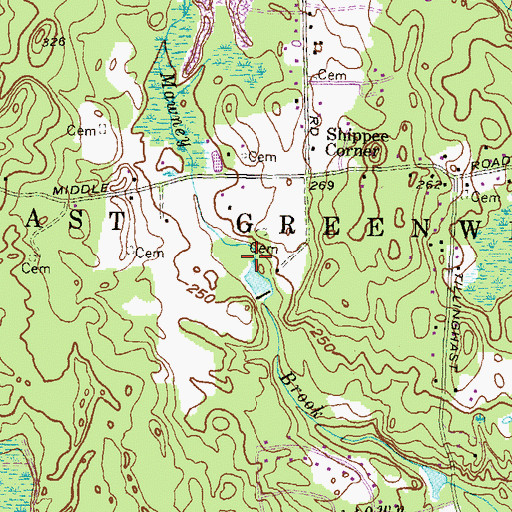 Topographic Map of Brayton Meadows, RI