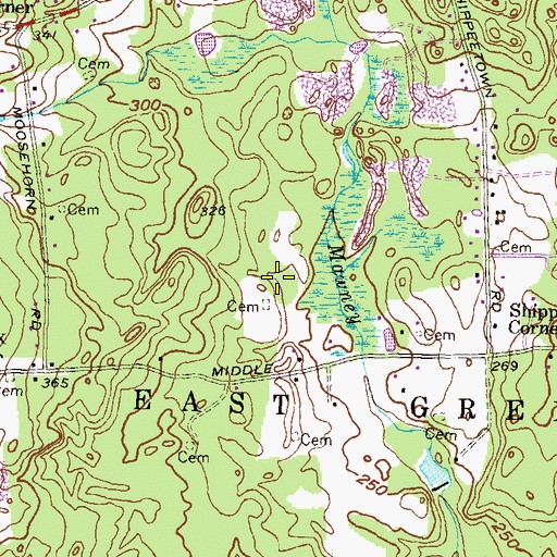 Topographic Map of Mitchell Plot, RI