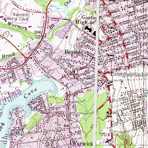 Topographic Map of Governor Samuel Gorton Plot, RI