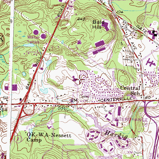 Topographic Map of Harold F Scott School, RI