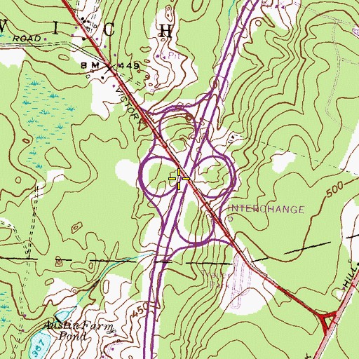 Topographic Map of Interchange 5, RI