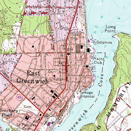 Topographic Map of Kent County Courthouse, RI