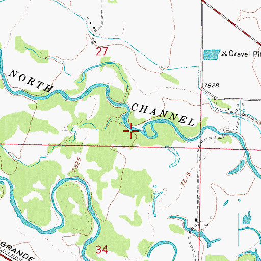 Topographic Map of North Channel Rio Grande, CO
