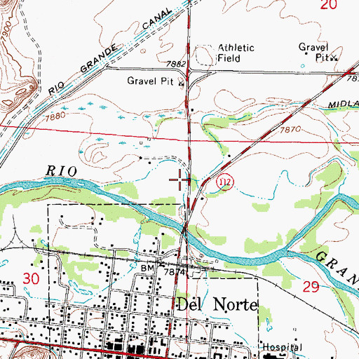 Topographic Map of Del Norte Cemetery, CO