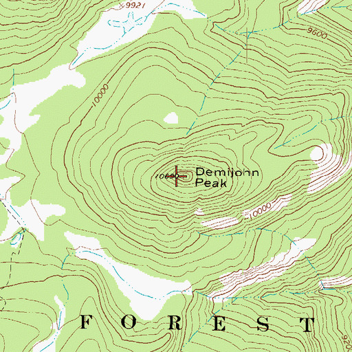 Topographic Map of Demijohn Peak, CO