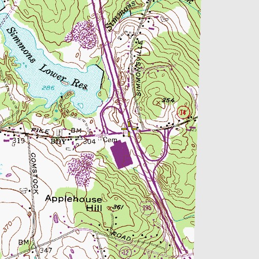 Topographic Map of Interchange 4, RI