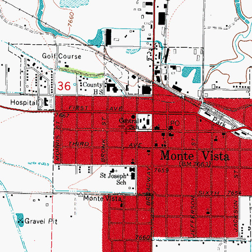 Topographic Map of Bill Metz Elementary School, CO