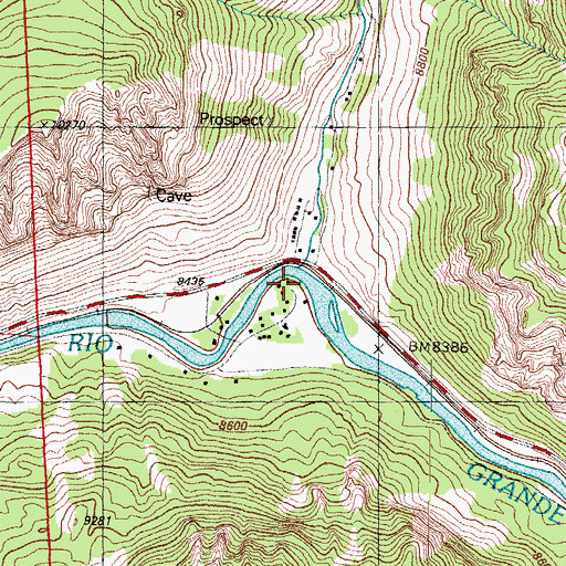 Topographic Map of Blue Creek, CO