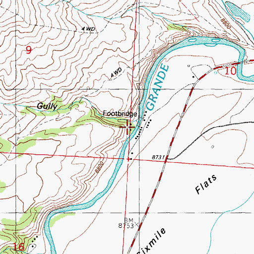 Topographic Map of Sawmill Gully, CO