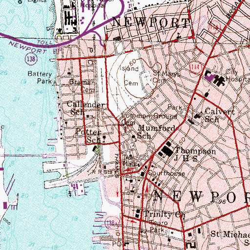 Topographic Map of The Point, RI