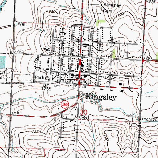 Topographic Map of Kingsley Medical Clinic, IA