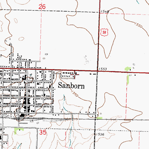 Topographic Map of Saint Andrews United Methodist Church, IA