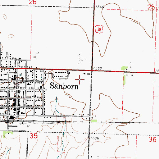 Topographic Map of Cornerstone United Reformed Church, IA