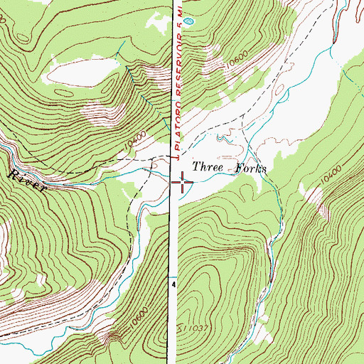 Topographic Map of Middle Fork Conejos River, CO