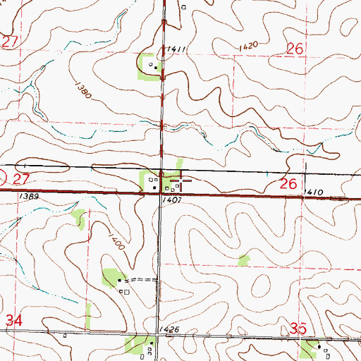 Topographic Map of Prescott Prairie, IA