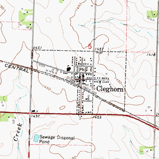 Topographic Map of M C Community Library, IA