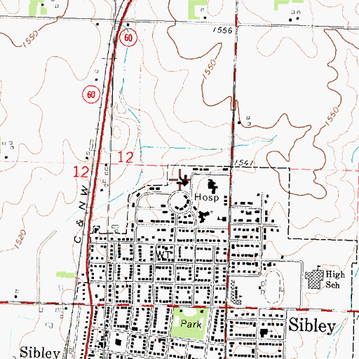 Topographic Map of Country View Manor Incorporated, IA