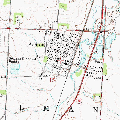 Topographic Map of Ashton Bible Church, IA