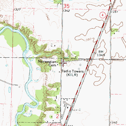 Topographic Map of Estherville Lutheran Cemetery, IA