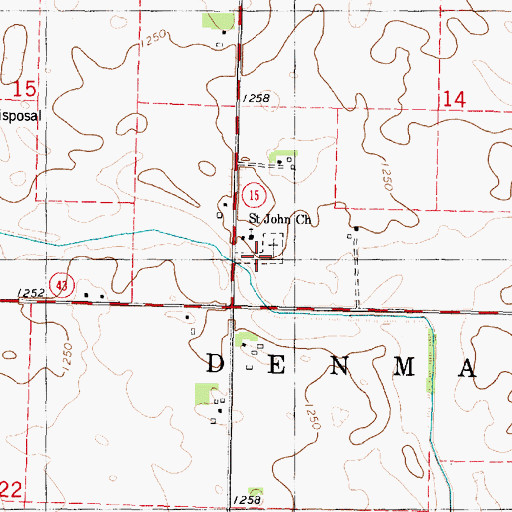 Topographic Map of Ringsted Memorial Cemetery, IA
