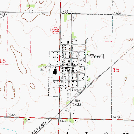 Topographic Map of Farmers Cooperative Elevator, IA