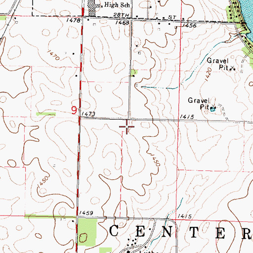 Topographic Map of Rose Hill Cemetery, IA