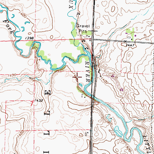 Topographic Map of Twin Forks Wildlife Area, IA