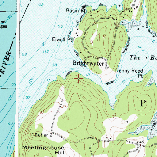 Topographic Map of Basin Island, ME