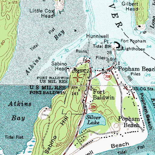 Topographic Map of Fort Baldwin State Historic Site, ME