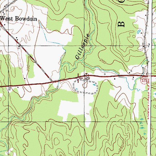 Topographic Map of West Bowdoin School (historical), ME