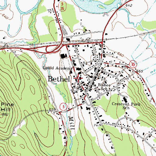 Topographic Map of Congregational Church, ME