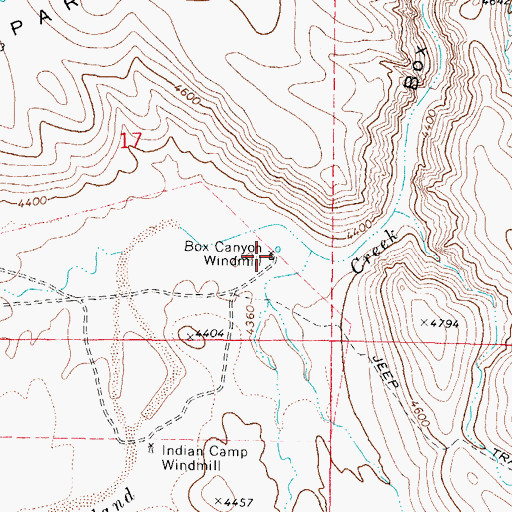 Topographic Map of Box Canyon Windmill, AZ