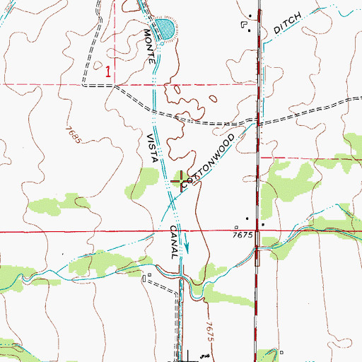 Topographic Map of Cottonwood Ditch, CO