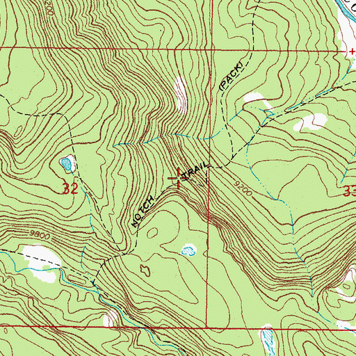 Topographic Map of Notch Trail, CO