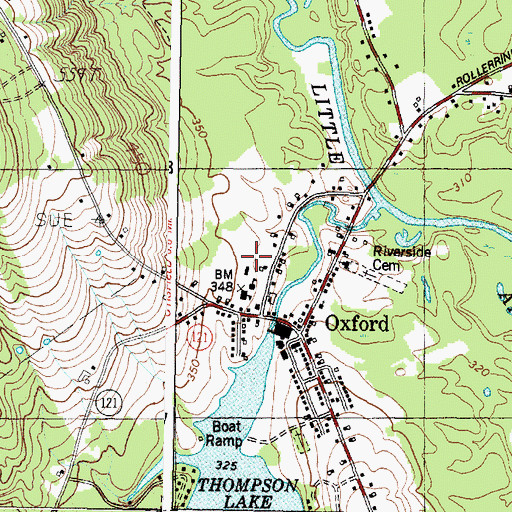 Topographic Map of Oxford Elementary School, ME