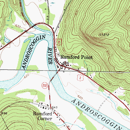 Topographic Map of Rumford Point Congregational Church, ME