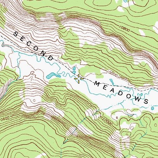 Topographic Map of Second Meadows, CO
