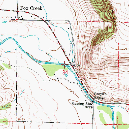 Topographic Map of Fox Creek, CO