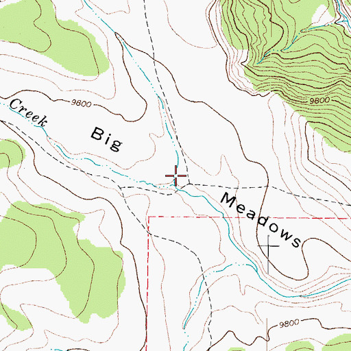 Topographic Map of Big Meadows, CO