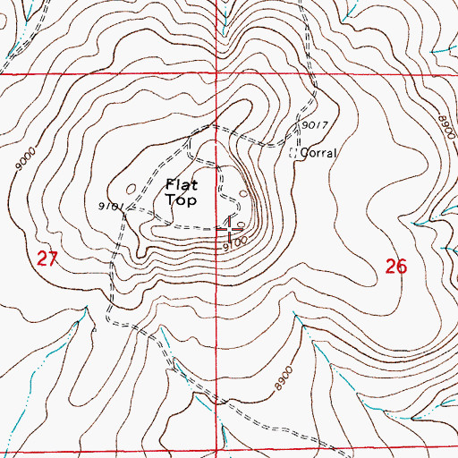 Topographic Map of Flat Top, CO