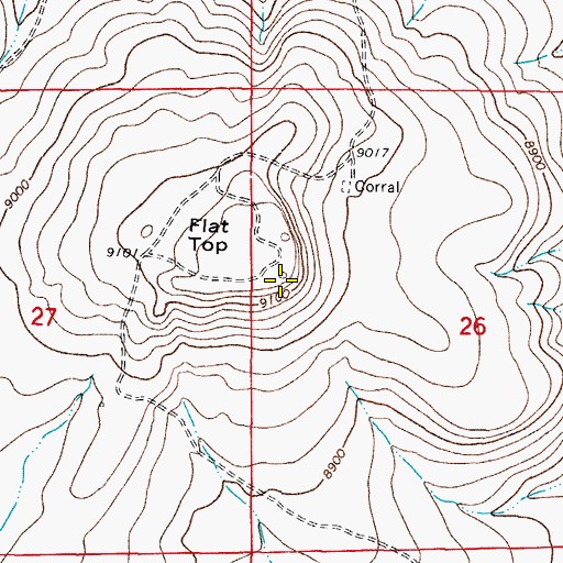 Topographic Map of Flat Top, CO