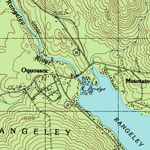 Topographic Map of Oquossoc Log Church, ME