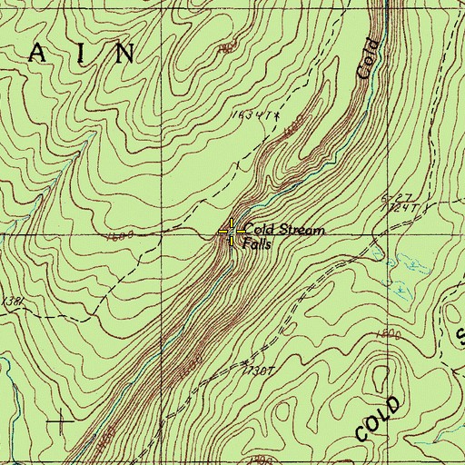 Topographic Map of Cold Stream Falls, ME