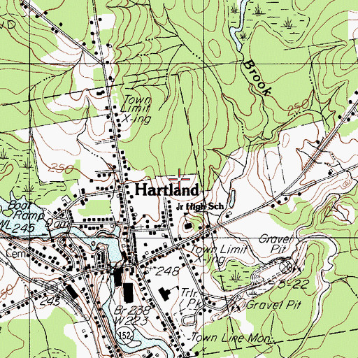 Topographic Map of Somerset Valley Middle School, ME