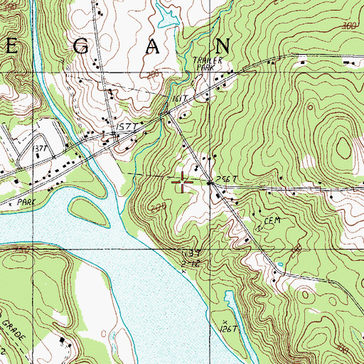 Topographic Map of Two Rivers Campground, ME