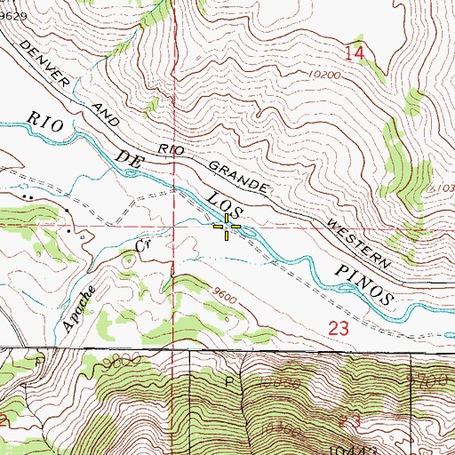 Topographic Map of Apache Creek, CO