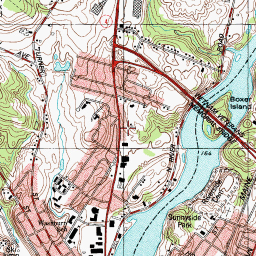 Topographic Map of Center 250 Shopping Center, ME
